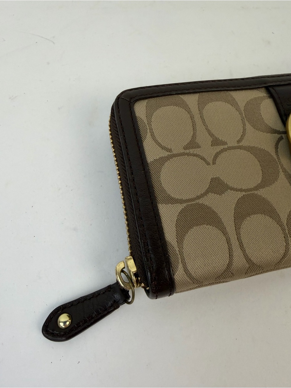 Coach 25294 Campbell Carryall Khaki Signature Brown Leather + Matching Wallet - Picture 11 of 14